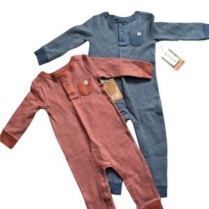 Kids One Piece Set - Blue and rustic orange